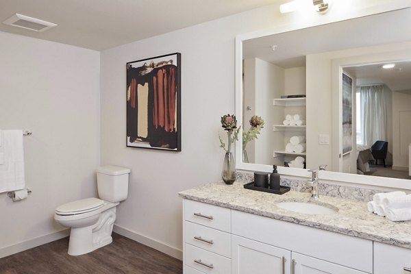 bathroom at Marvelle at Southcenter Apartments