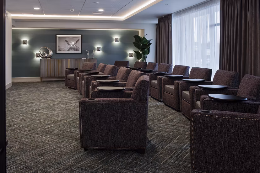 Modern theater with comfortable seating at Marvelle at Southcenter Apartments