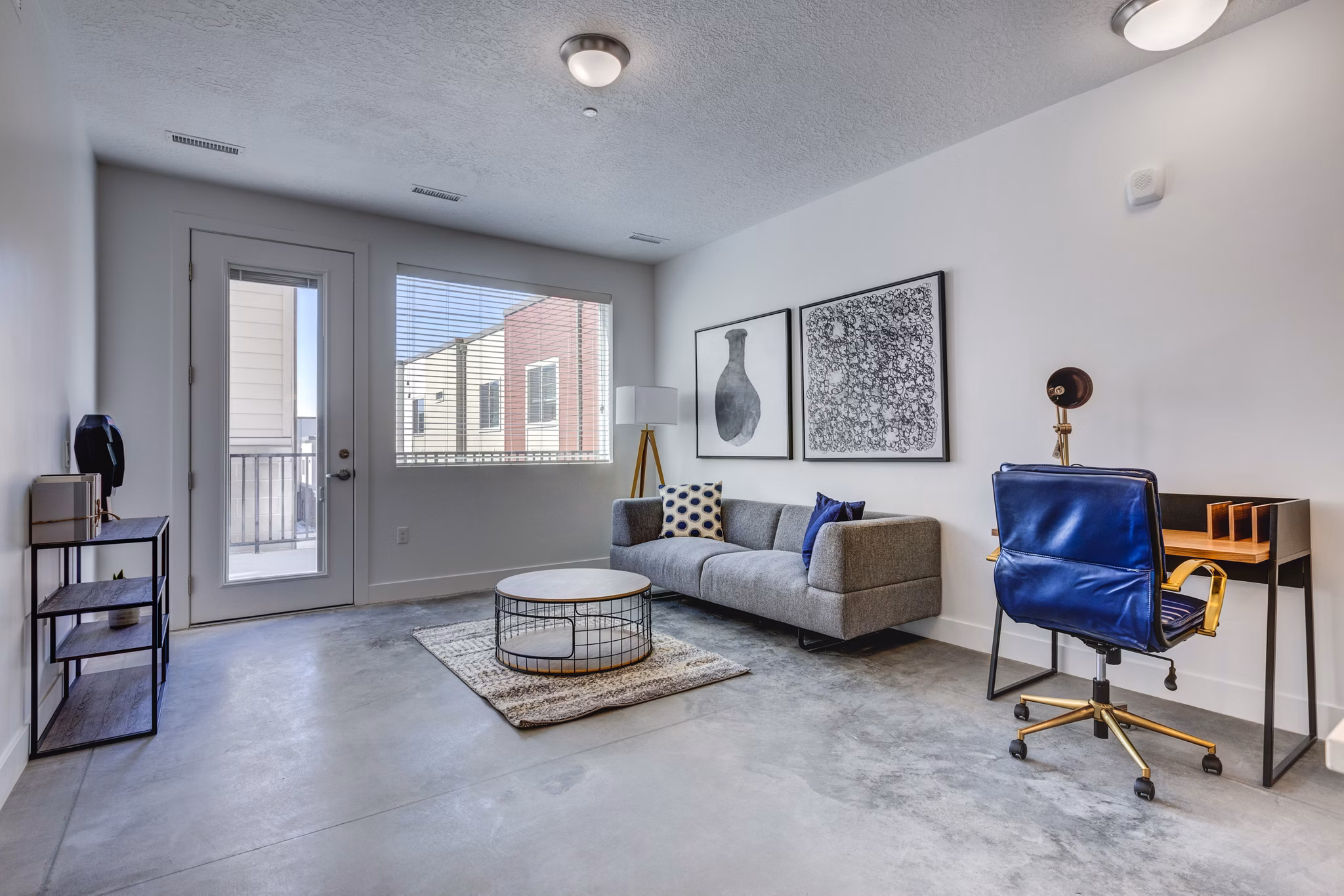 Living room showcasing modern decor and open layout at Brixton Apartments