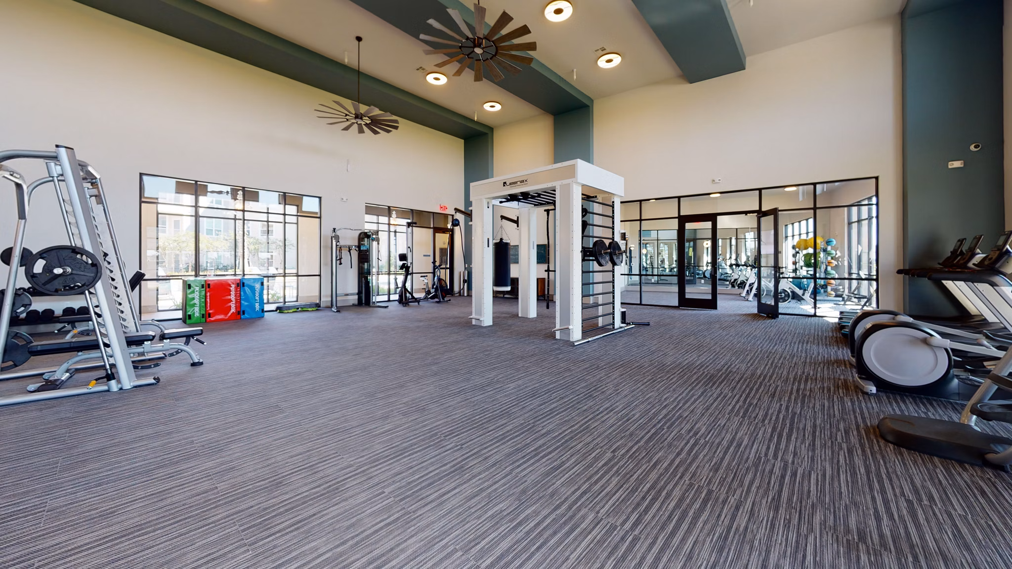 fitness center at Bellrock Market Station Apartments