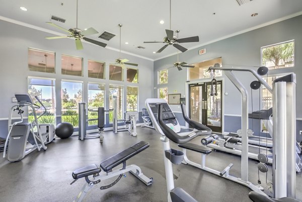 State-of-the-art fitness center with a variety of modern equipment at Ironwood North Apartments