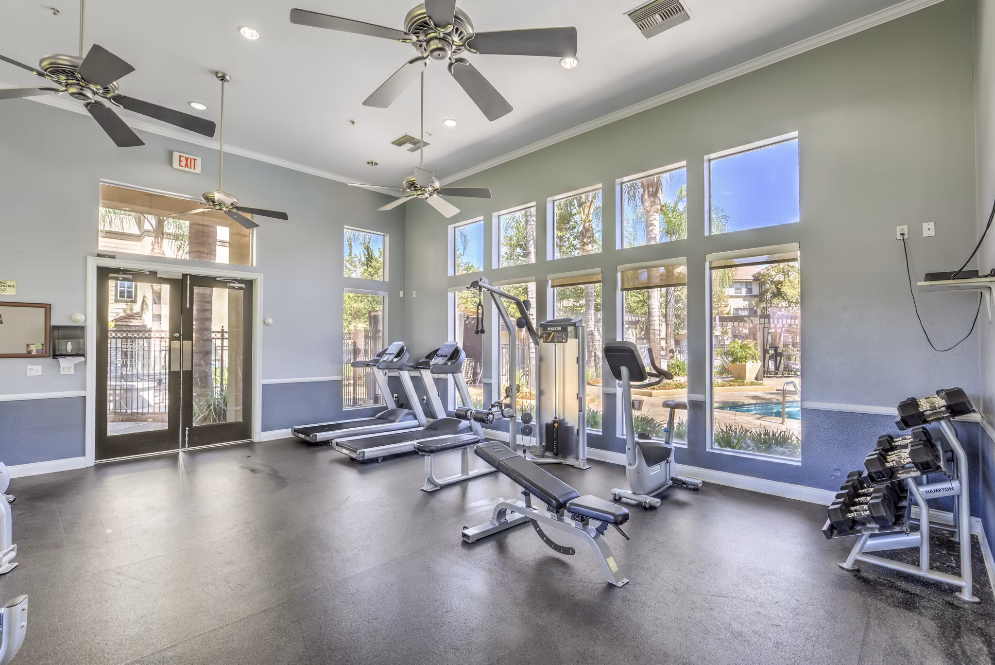Spacious fitness center with modern equipment at Ironwood North Apartments, ideal for healthy living and exercise enthusiasts