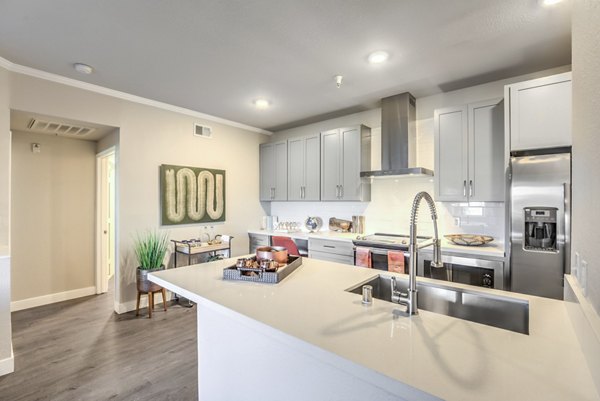 Ironwood North Apartments: Modern kitchen with stainless steel appliances and granite countertops in luxury apartments