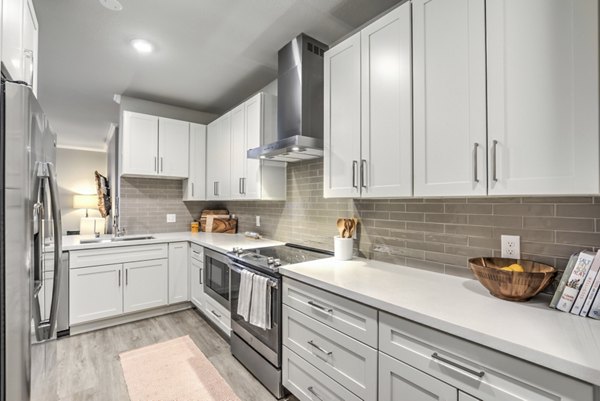 Ironwood North Apartments: Modern kitchen with stainless steel appliances and granite countertops in North Carolina