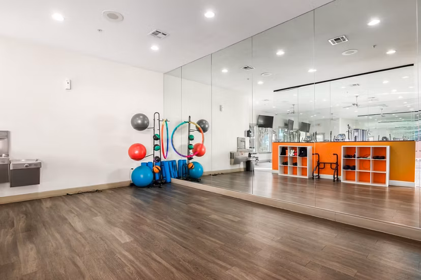 State-of-the-art yoga/spin studio at Artessa Apartments offering fitness amenities