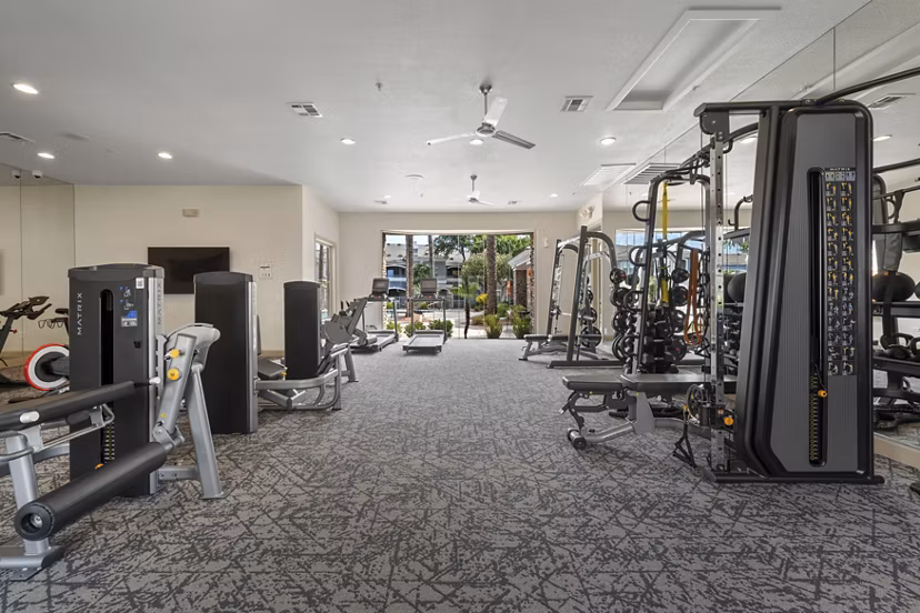 Modern fitness center with state-of-the-art equipment at Artessa Apartments