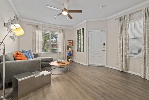 Elegant living room with contemporary decor in Artessa Apartments