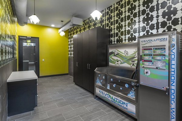 Dog wash station for pet care at Jefferson Rise Apartments