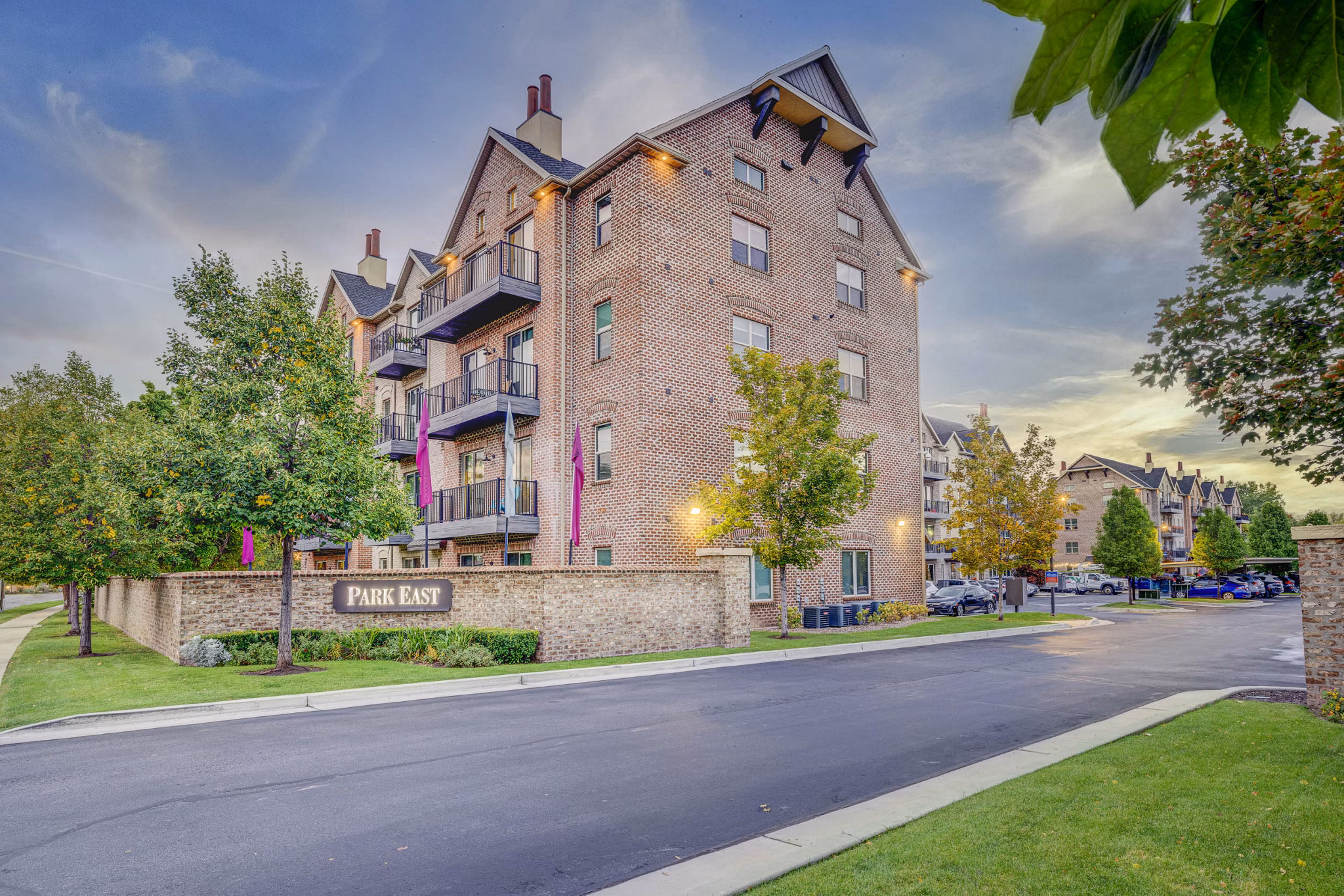 Park East Apartments: Luxury high-rise view in urban neighborhood