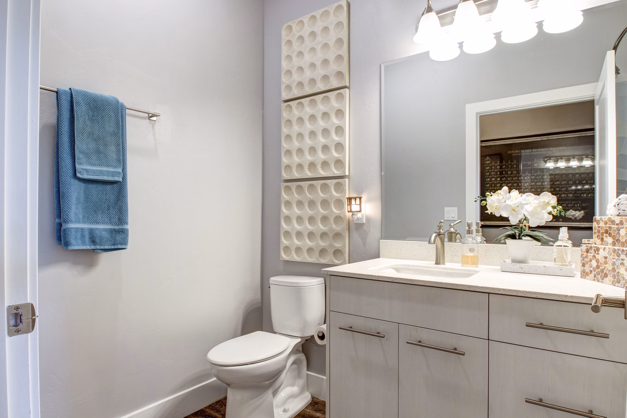 Bathroom with elegant fixtures at Park East Apartments