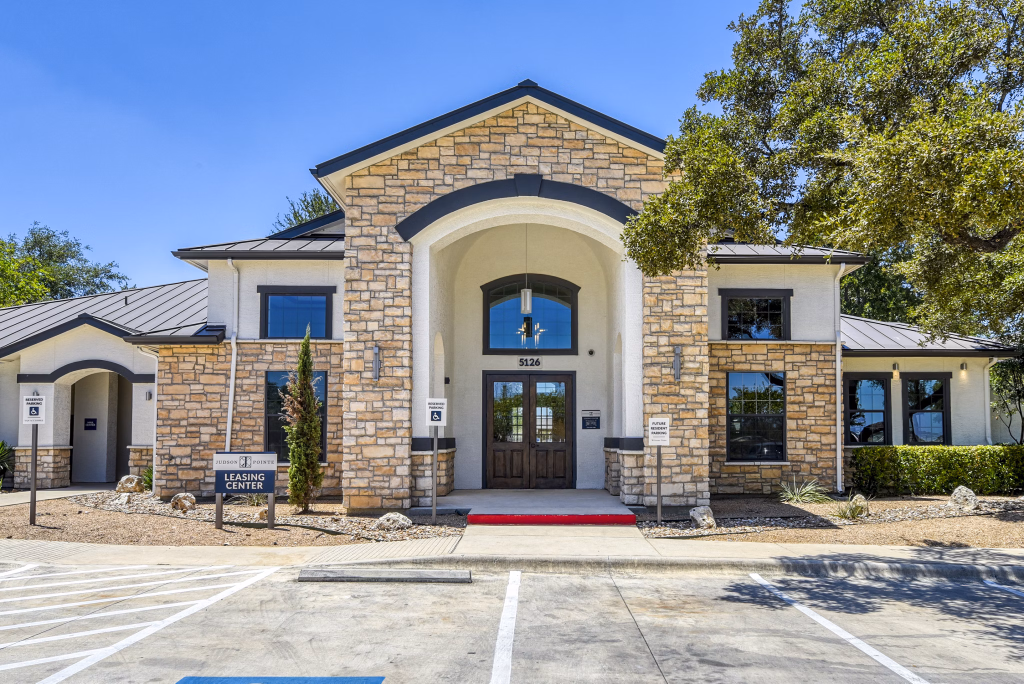 Modern clubhouse with sleek design elements at Judson Pointe Apartments