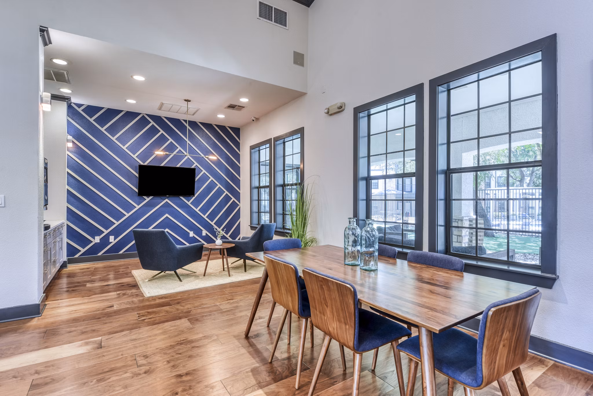 Elegant clubhouse lobby with modern design elements at Judson Pointe Apartments