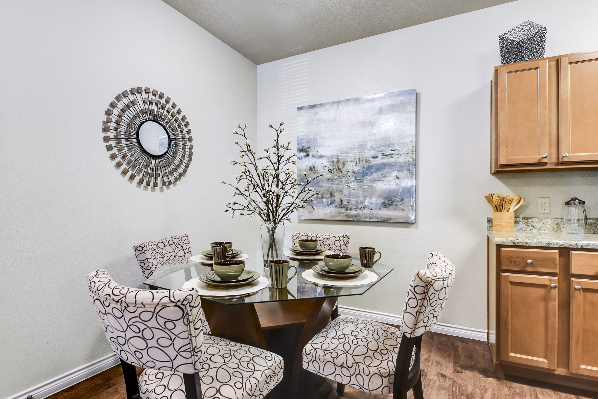 Dining room featuring modern decor and natural lighting at Judson Pointe Apartments