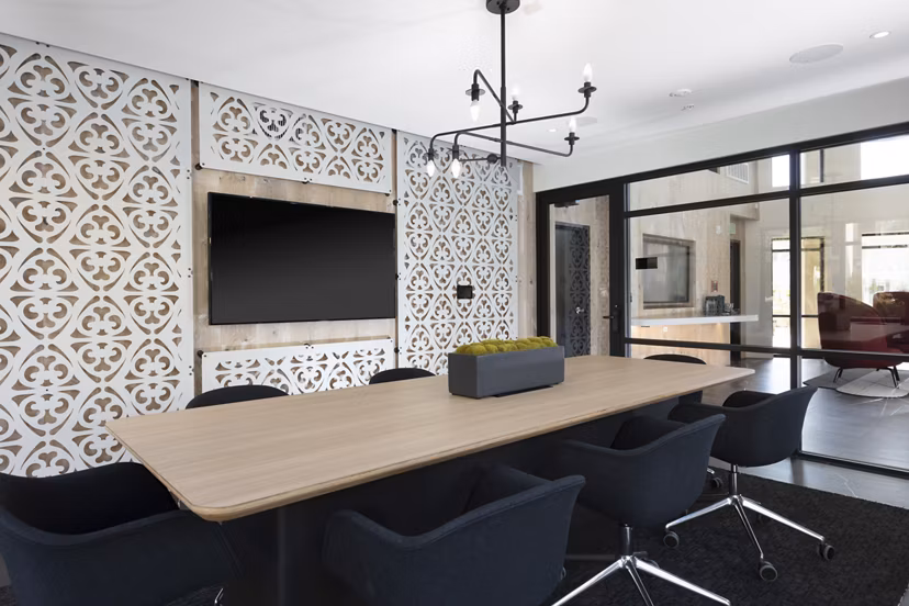 Game room with billiards table at Revela Apartments offering a luxury lifestyle in an amenity-rich community for residents