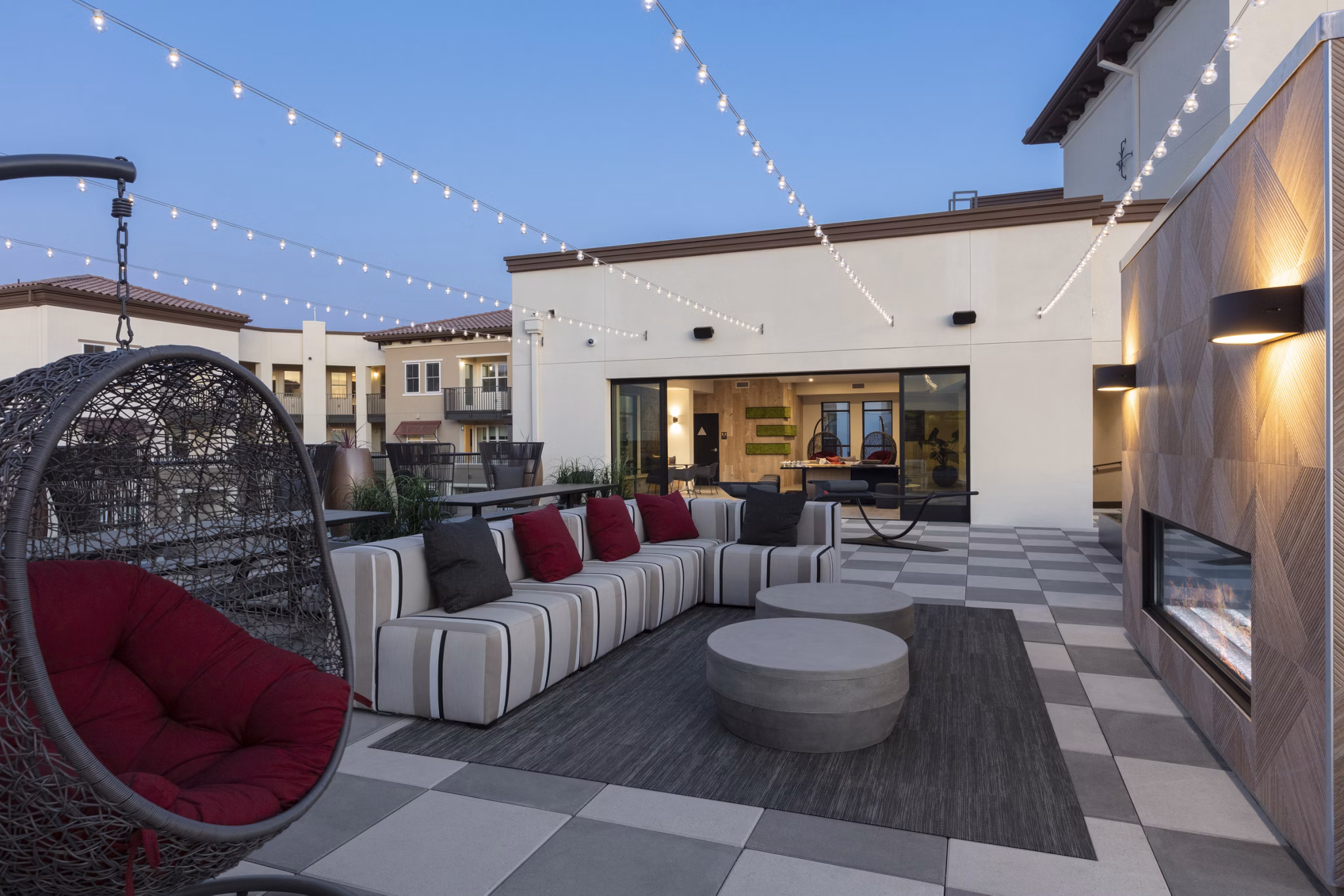 fire pit at Revela Apartments