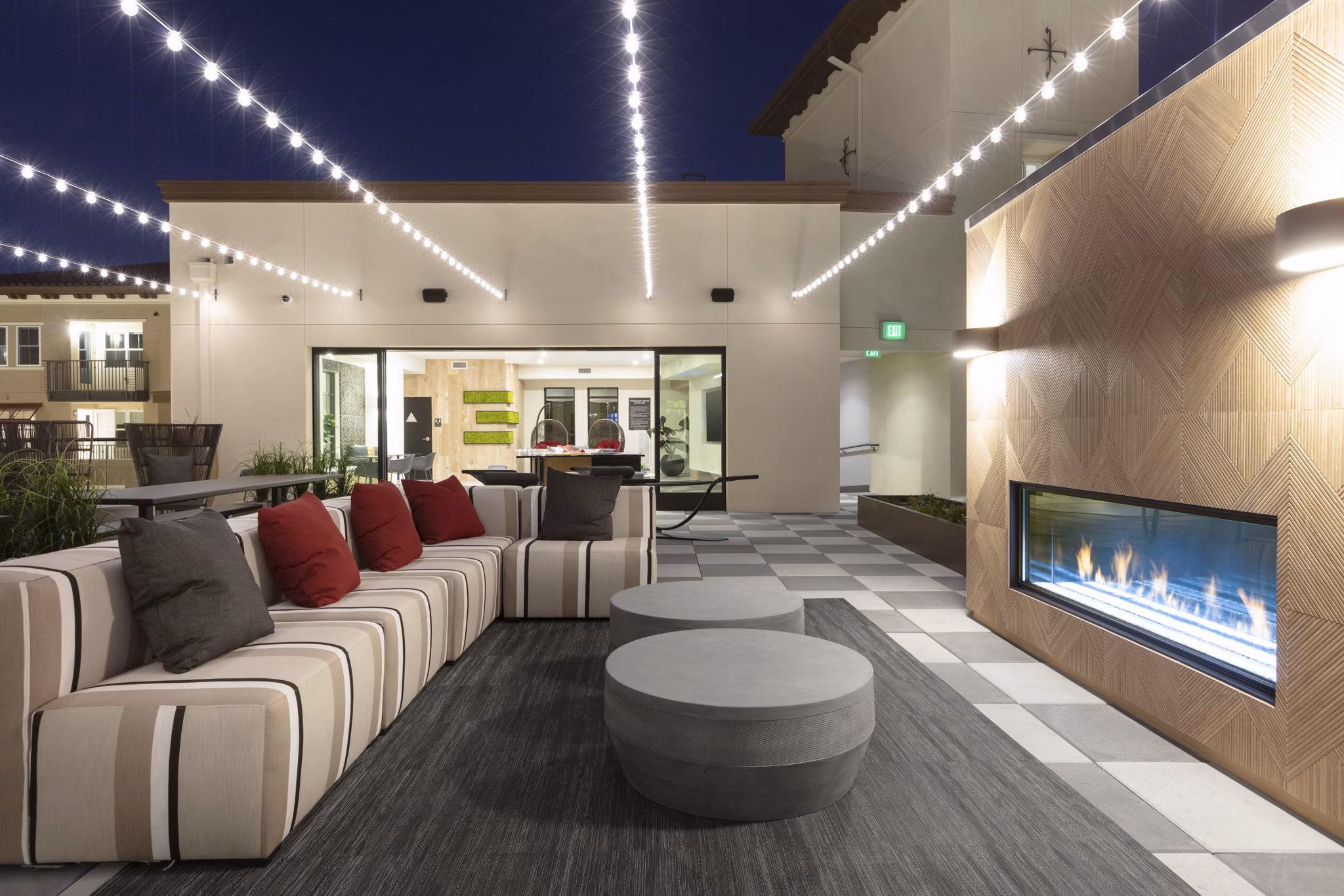 fire pit at Revela Apartments