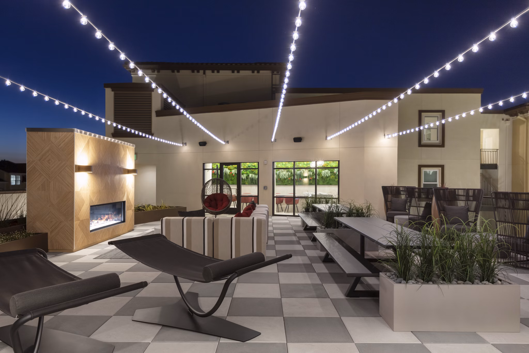 fire pit at Revela Apartments