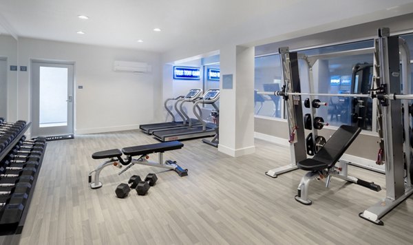 State-of-the-art fitness center with modern equipment at Entrada Apartments