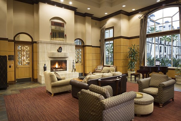 Modern clubhouse and elegant lobby at Regents La Jolla Apartments offering luxury amenities in a serene community setting