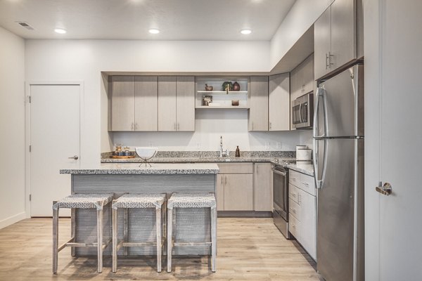 kitchen at Hawthorne Townhomes Apartments