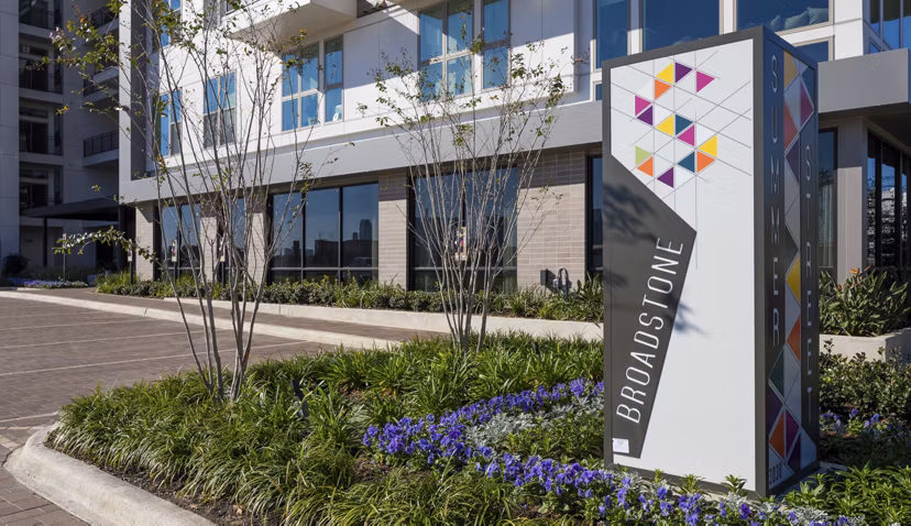 signage at Bellrock Summer Street Apartments