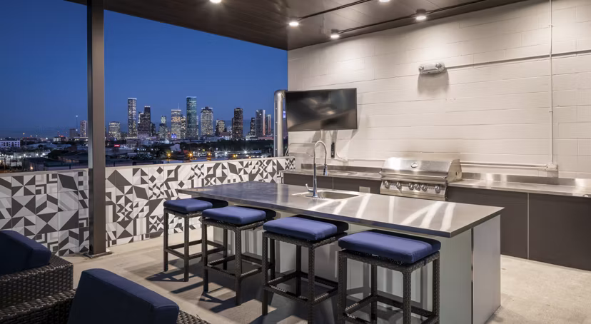 grill area at Bellrock Summer Street Apartments