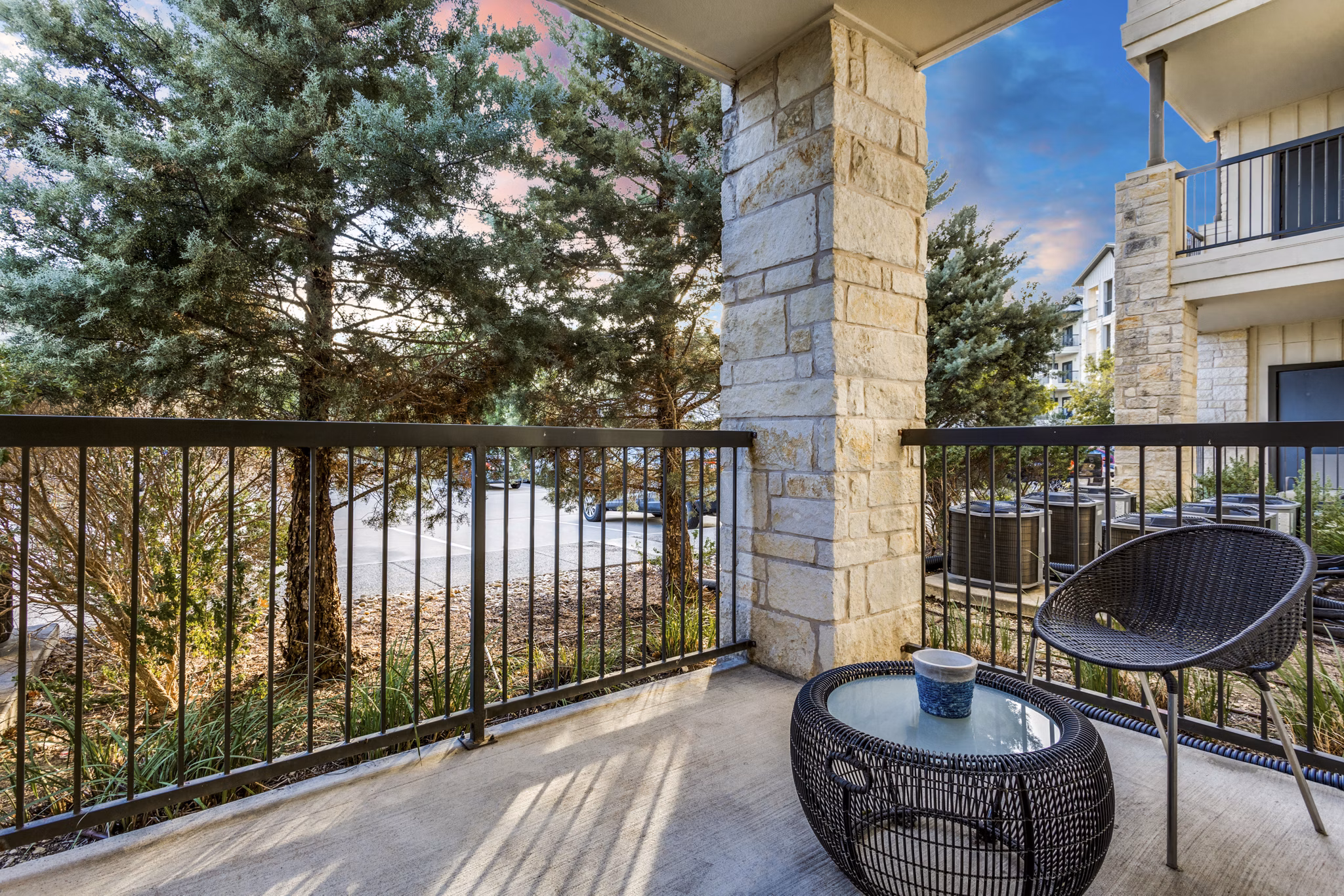 patio at Landmark Conservancy Apartments 
