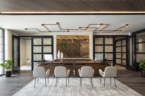Clubhouse with modern decor at Broadstone Sawyer Yards Apartments, perfect for social gatherings and community events