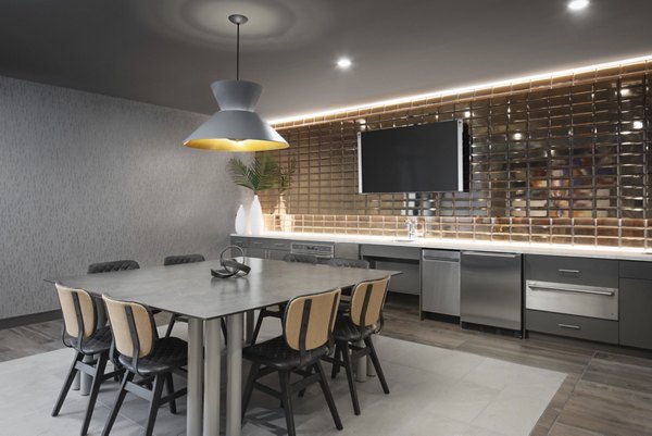 Stylish clubhouse with modern decor at Broadstone Sawyer Yards Apartments