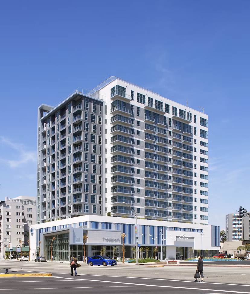 The Current Apartments: Modern high-rise building in vibrant downtown locale, offering luxury living