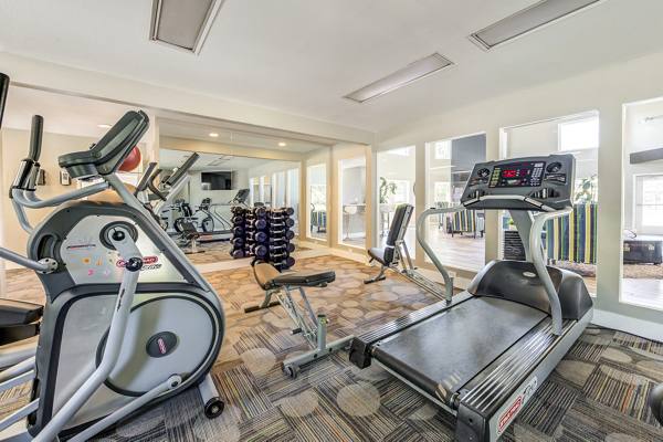 fitness center at Promenade Terrace Apartments