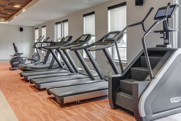 Modern fitness center with state-of-the-art equipment at The Silverlake Apartments