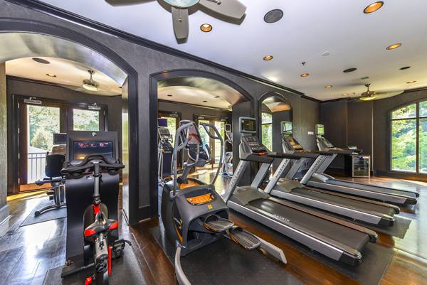 Fitness room at The Drexel Collective Apartments