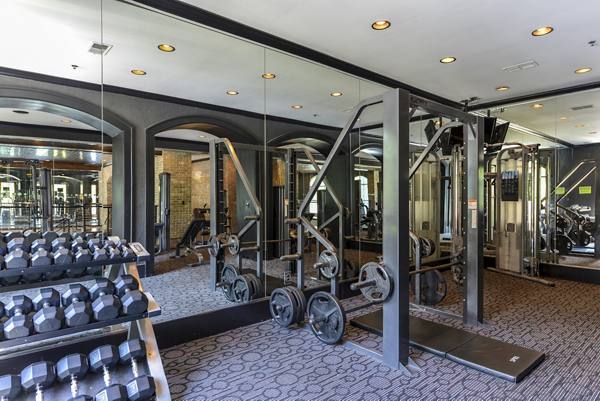 Fitness room at The Drexel Collective Apartments
