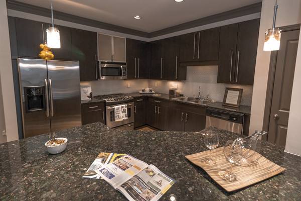 Kitchen at The Drexel Collective Apartments