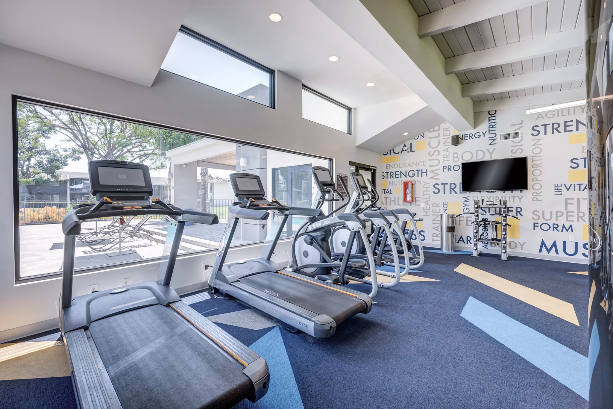 fitness center at Vicino Apartments