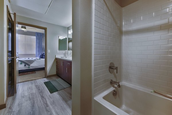 Modern bathroom with sleek fixtures at Summerly at Zanjero Apartments