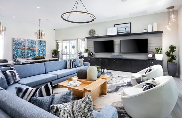 Luxurious clubhouse with modern design at Rivue Apartments: Perfect space for leisure and social events