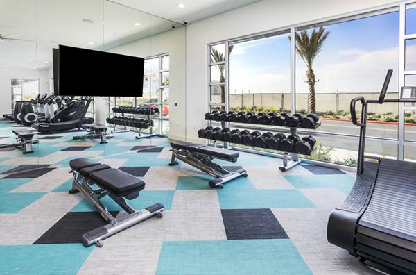 fitness center at Rivue Apartments