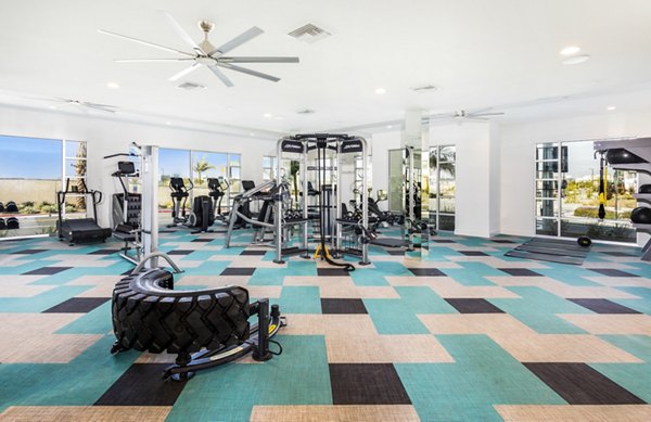 fitness center at Rivue Apartments