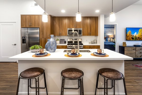 kitchen at Rivue Apartments