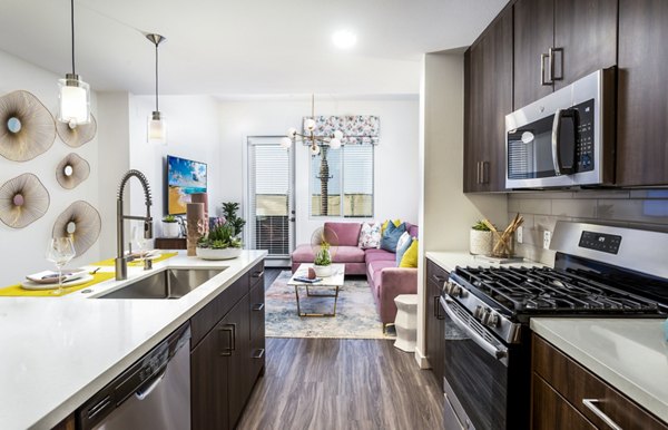 kitchen at Rivue Apartments