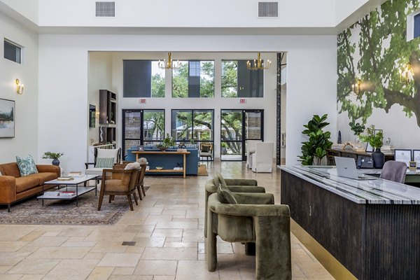 Lobby featuring modern decor and cozy seating at The Monterra Apartments