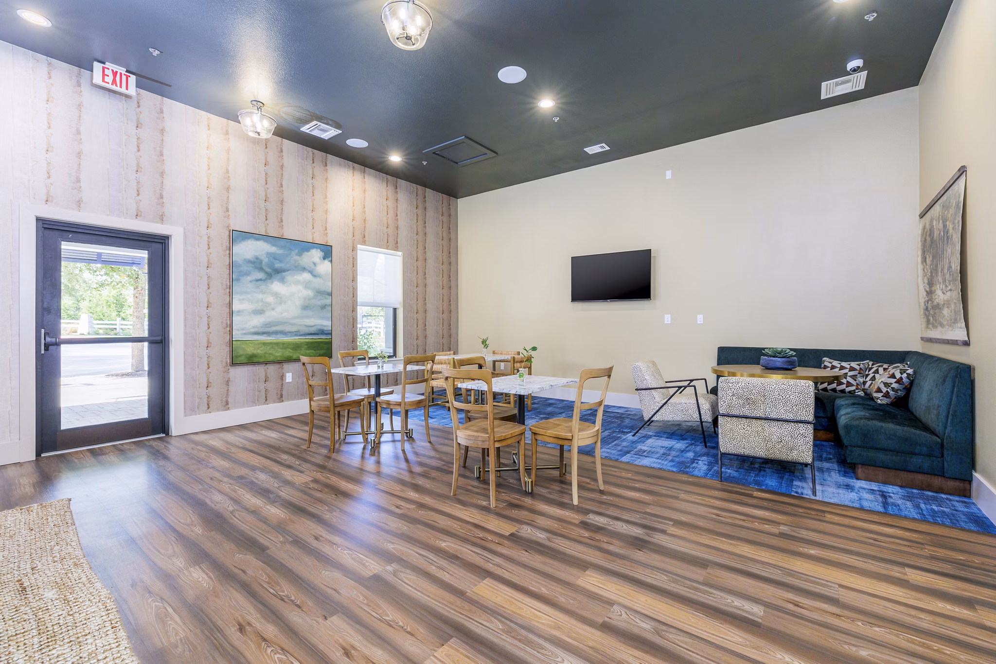 Modern clubhouse at The Monterra Apartments featuring luxury interior design and amenities Perfect for residents seeking a premier lifestyle experience