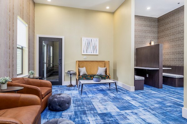 Modern clubhouse featuring stylish seating at The Monterra Apartments