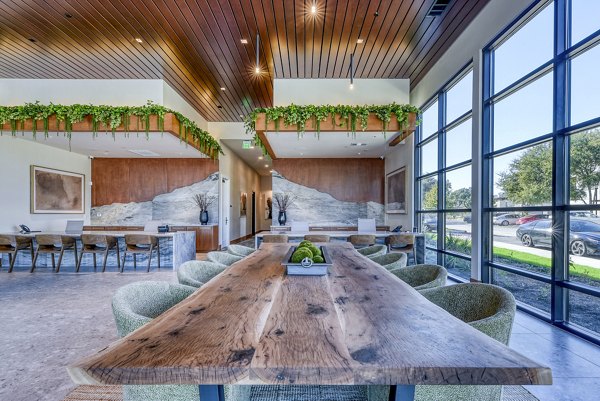 Clubhouse lobby with contemporary decor at The Tobin Estate Apartments