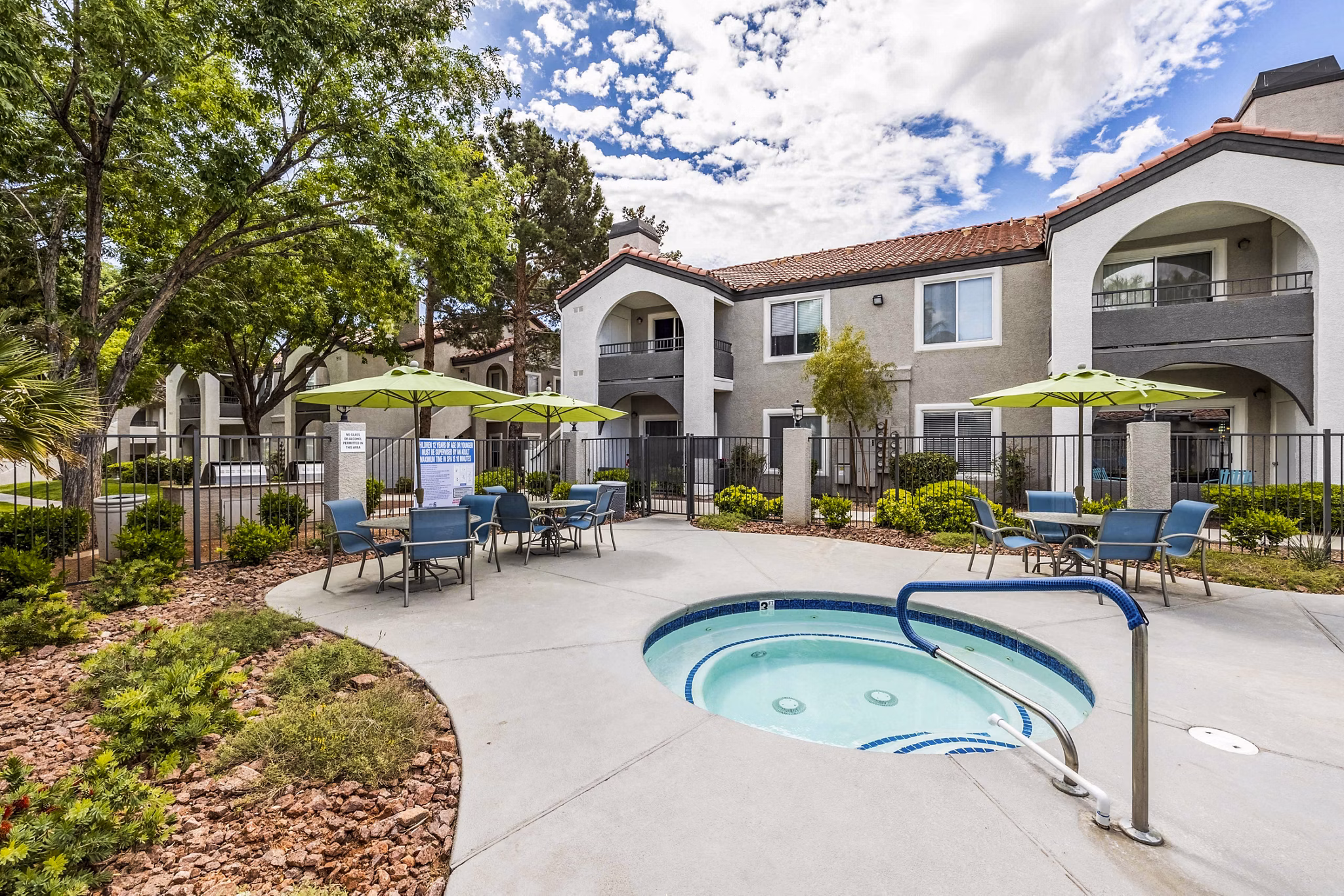 Relaxing hot tub at Sunstone Apartments near Greystar luxury apartments