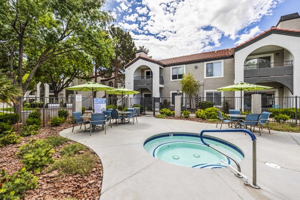 Relaxing hot tub at Sunstone Apartments near Greystar luxury apartments