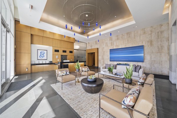 Clubhouse with modern decor at 717 Olympic Apartments