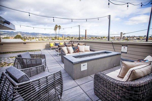 fire pit/patio at Higby Apartments
